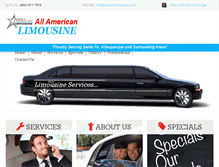 Tablet Screenshot of allamericanlimousineserviceinsantafenm.info